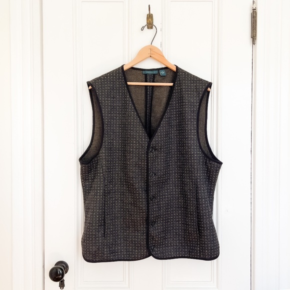 Perry Ellis Men's Wool Sweater Vest - XL - Dark Academia Ivy League Old Money - Picture 1 of 8